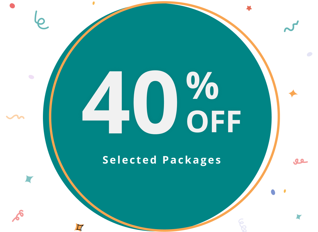Promotion: 40% off of selected packages