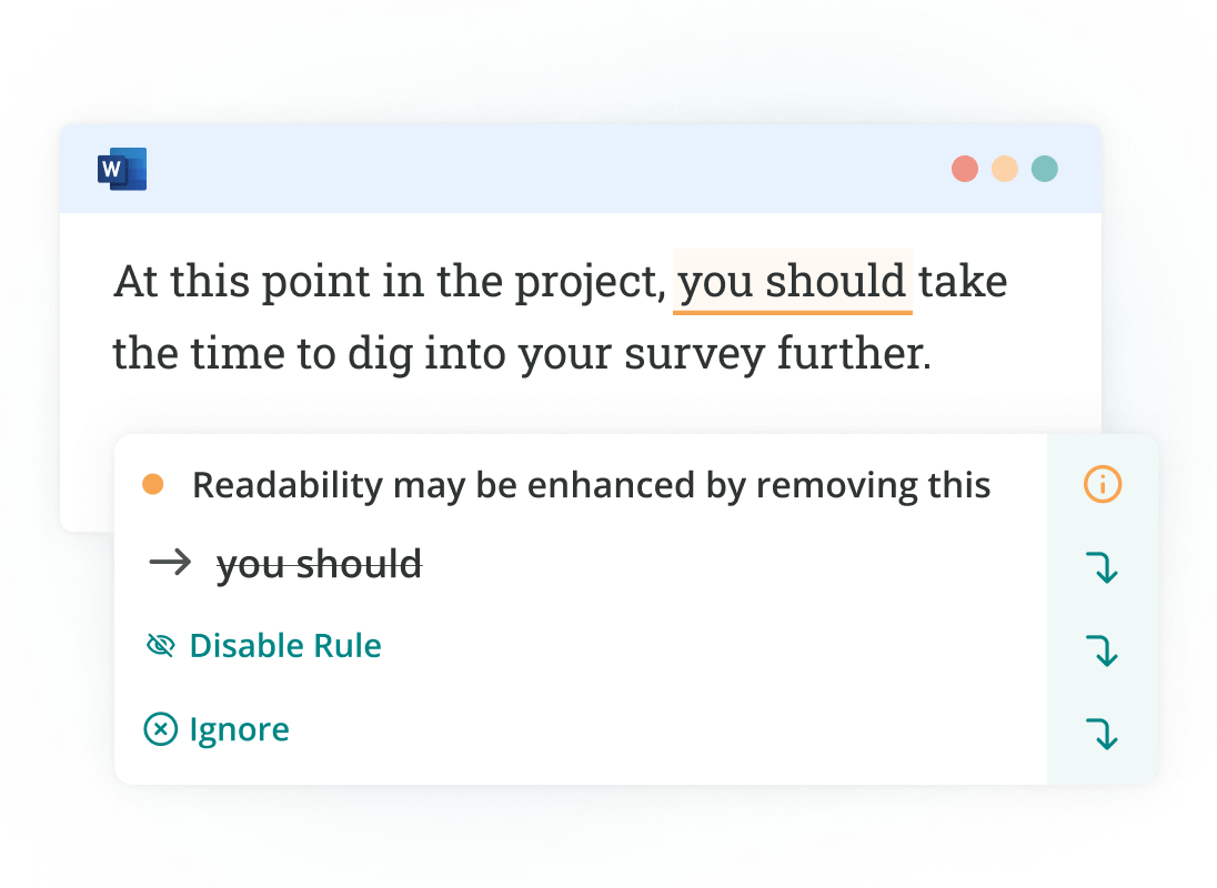 ProWritingAid product image: readability suggestion