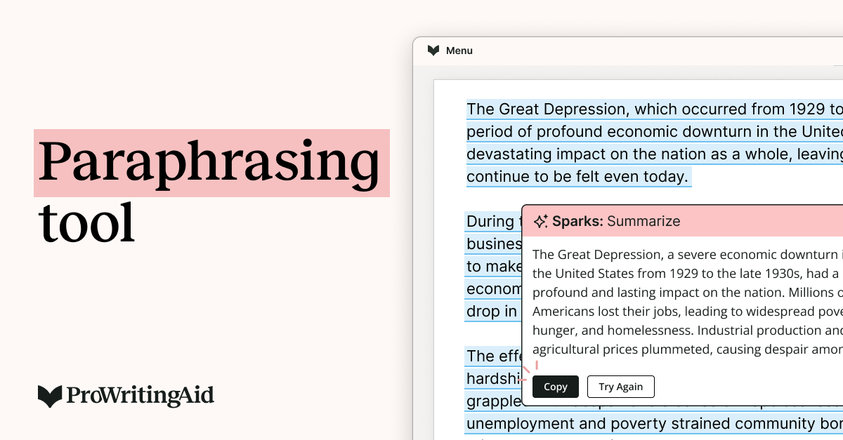 paraphrasing tool pro writing aid