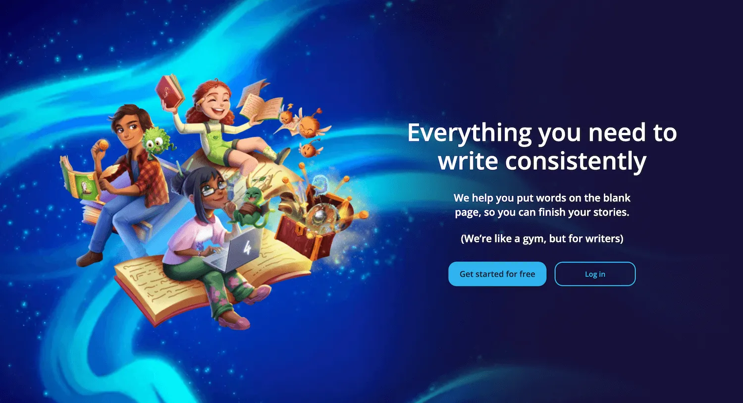 Screenshot of the homepage of 4thewords