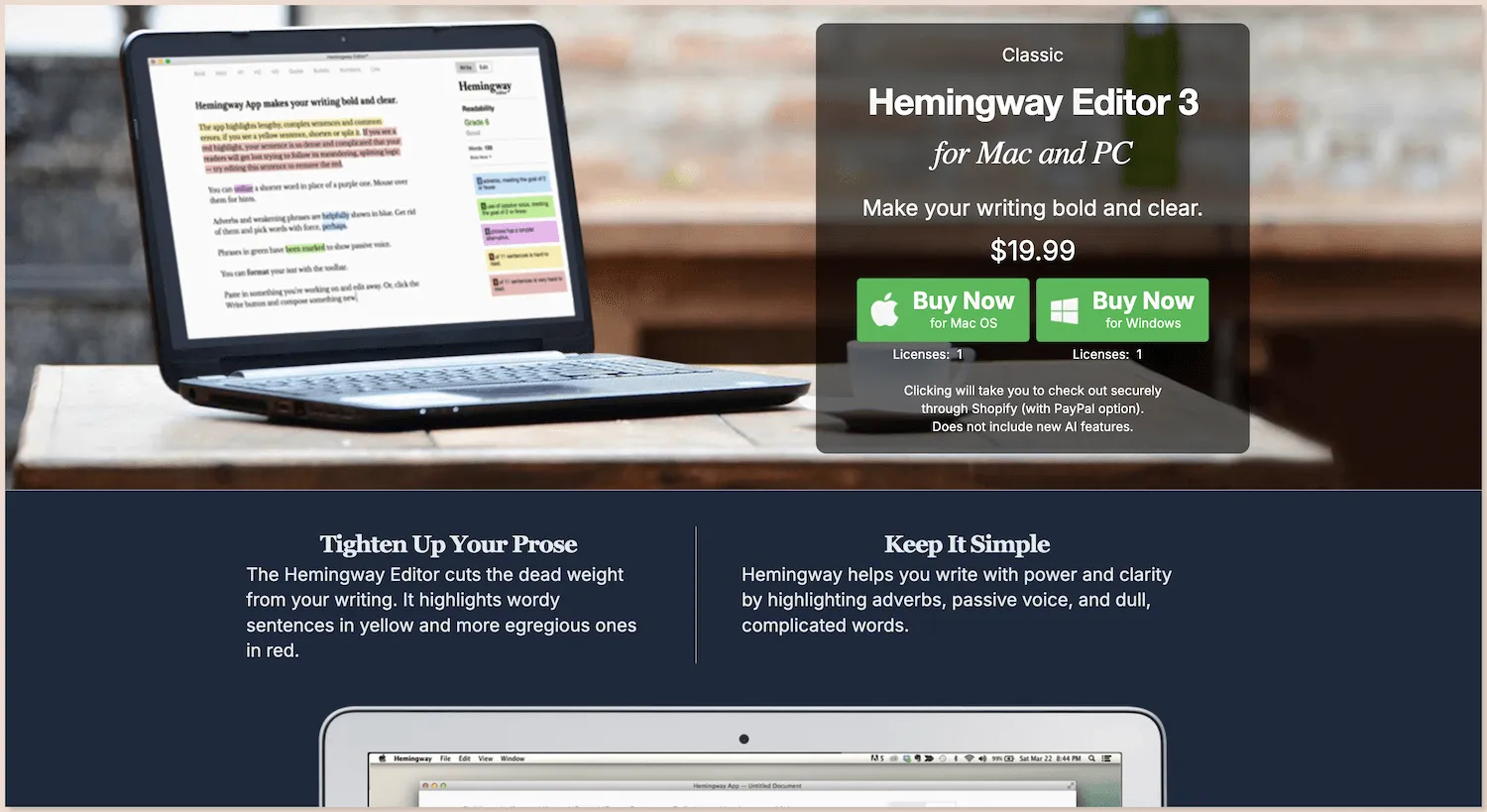 Screenshot of hemingway editor desktop download