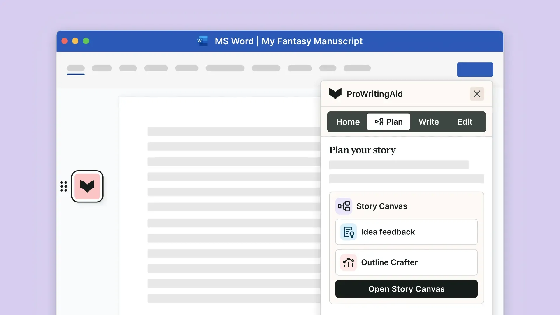 Story Canvas MS Word Mac