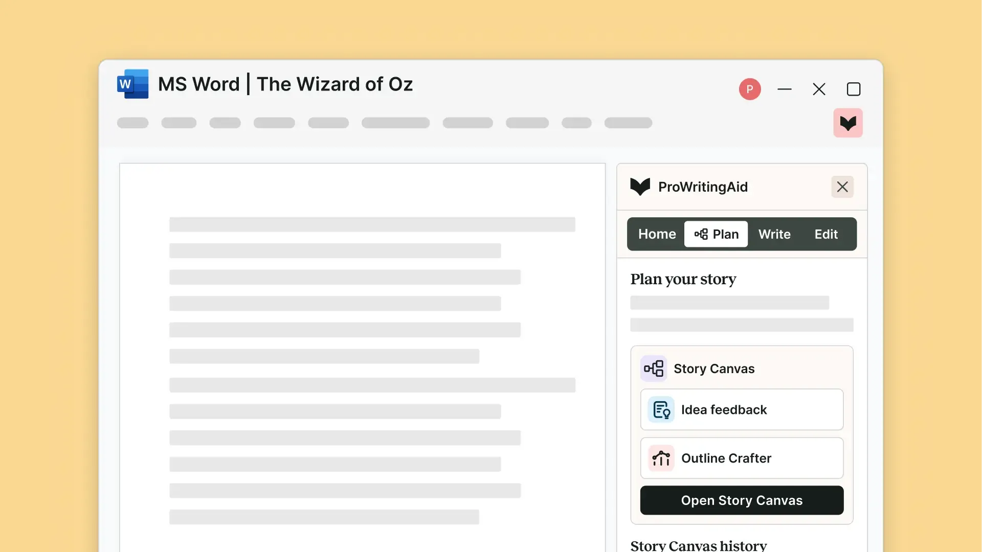 Story Canvas Microsoft Word