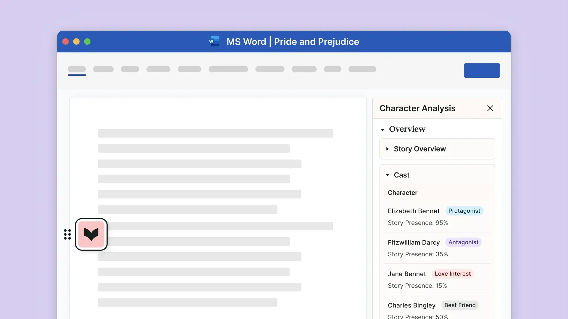 Character Analysis MS Word Mac