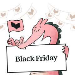 Illustration image of the prowritingaid dragon holding up a sign saying