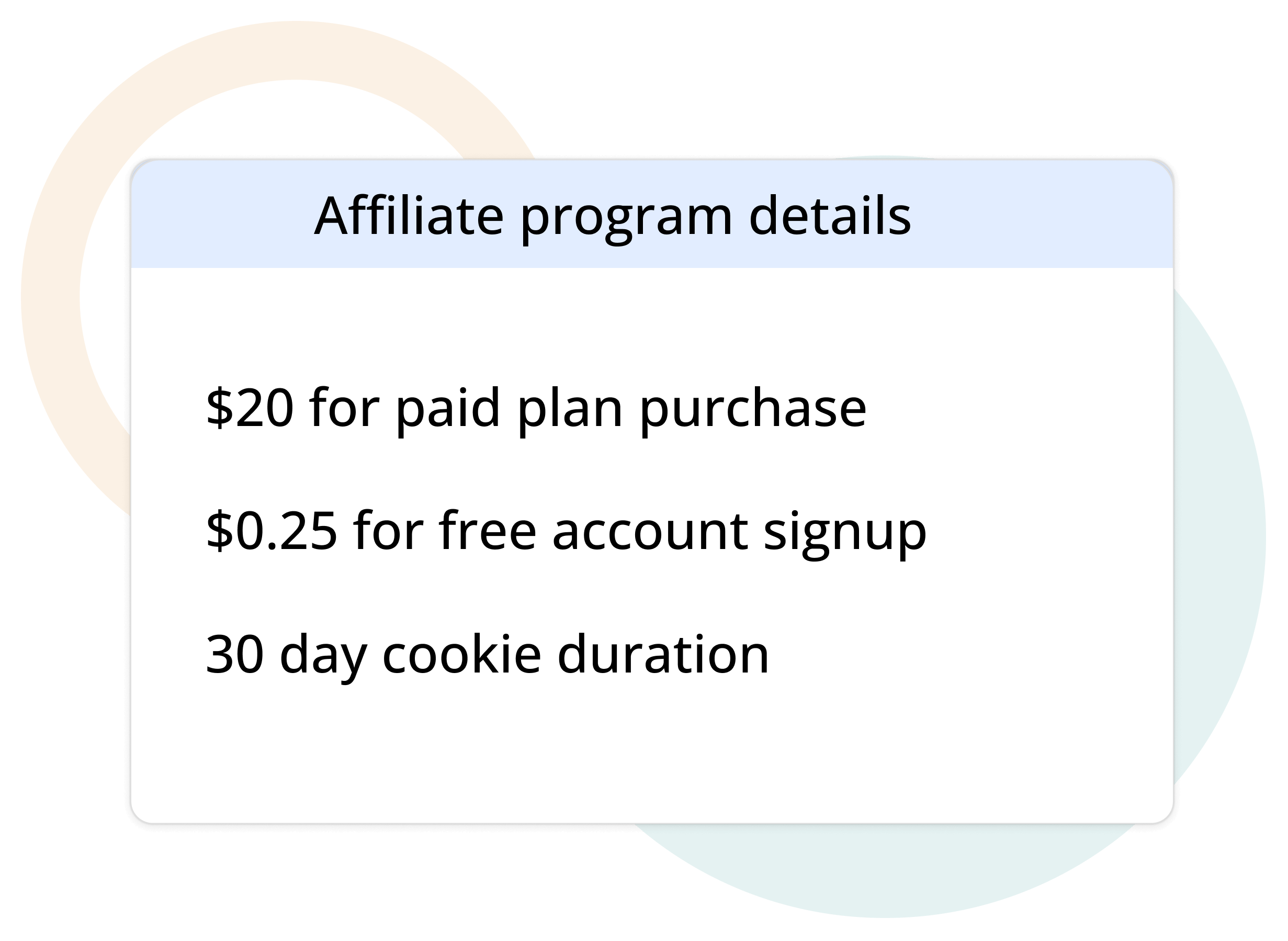 Affiliate program details