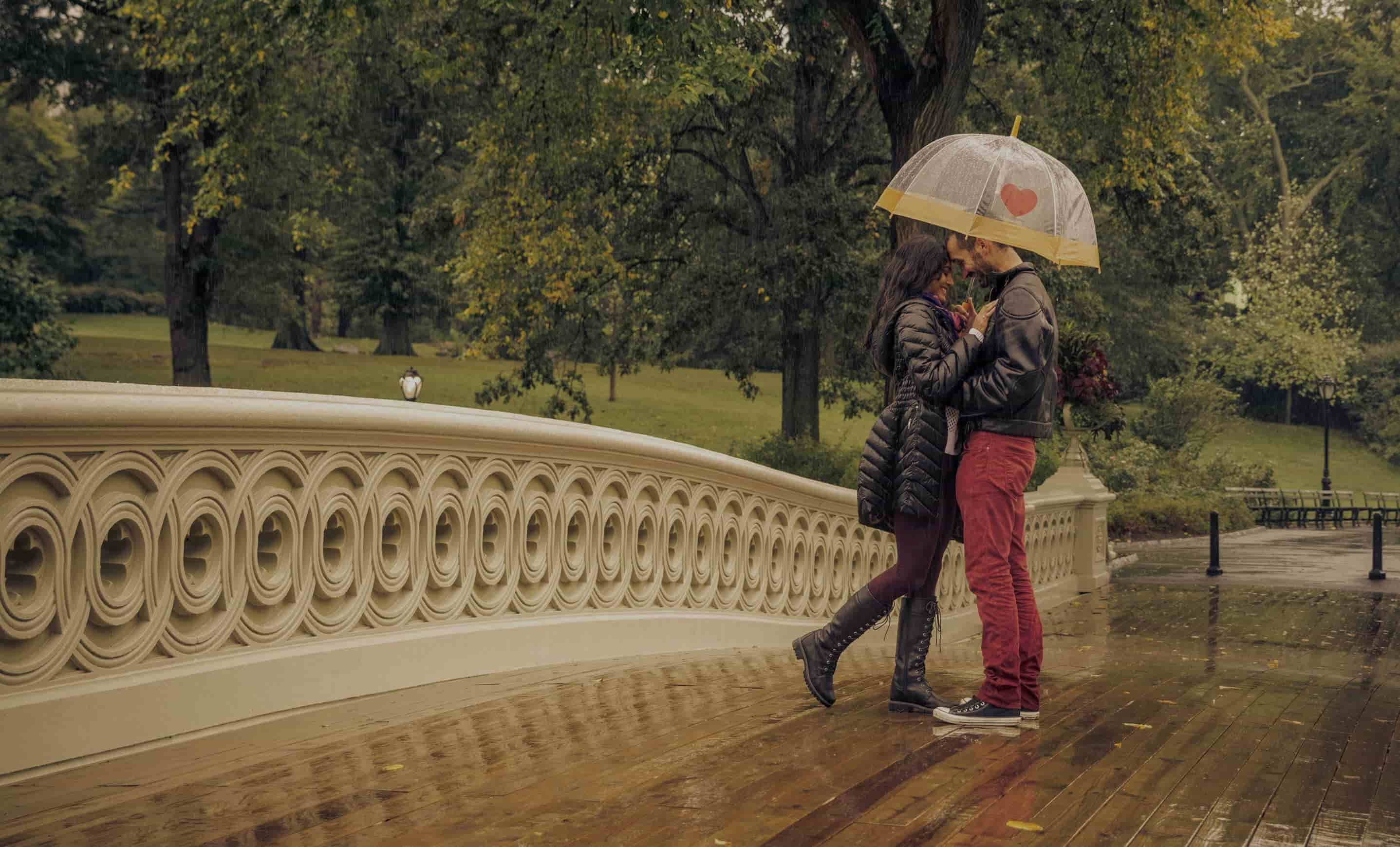 Couple in rain