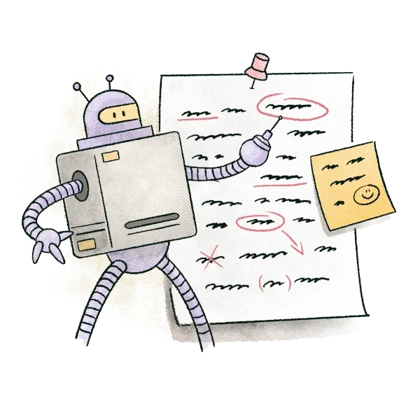 Image of a robot teaching writing