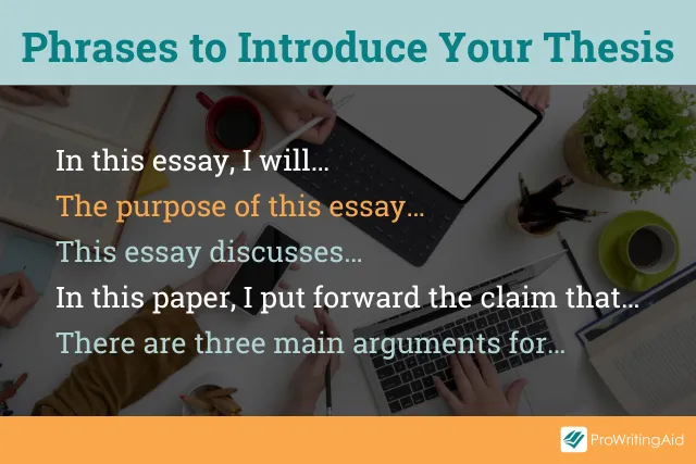 Phrases to introduce a thesis