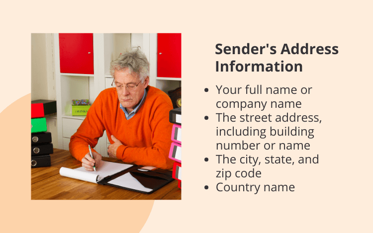 letter sender's address information
