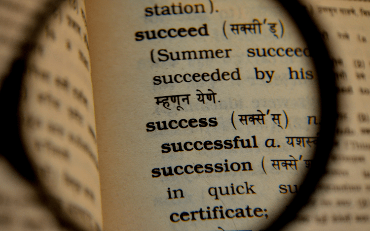 Image showing the definition of success in a book