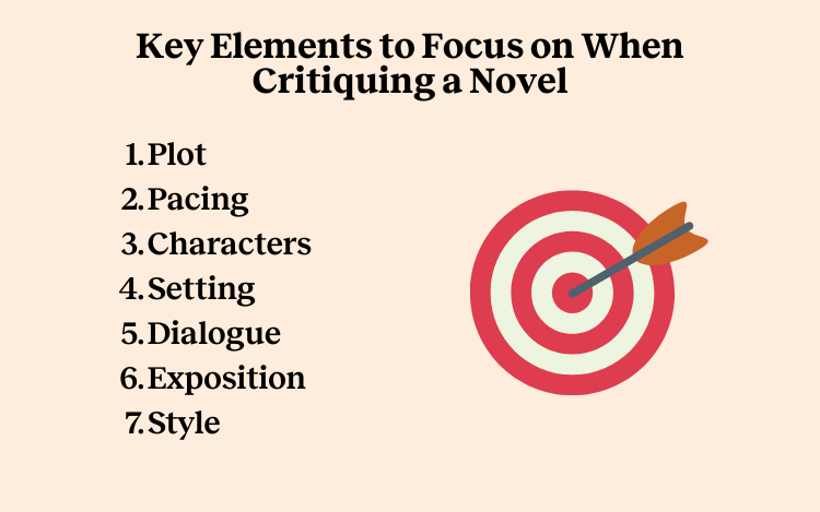 Image showing key elements when critiquing a novel