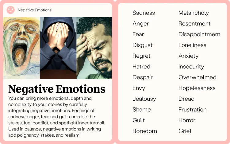 Negative Emotions List