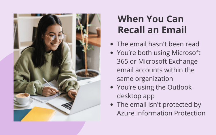 when you can recall an email in outlook