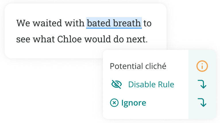 ProWritingAid detecting a cliche